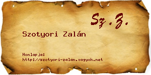 Szotyori Zalán névjegykártya